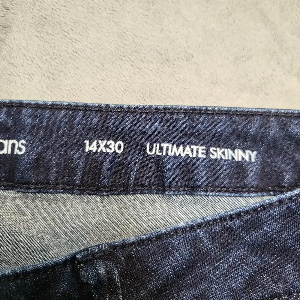 Calvin Klein Jeans Boys 14 Blue Skinny Extra-Slim 14x30 Ultimate Skinny